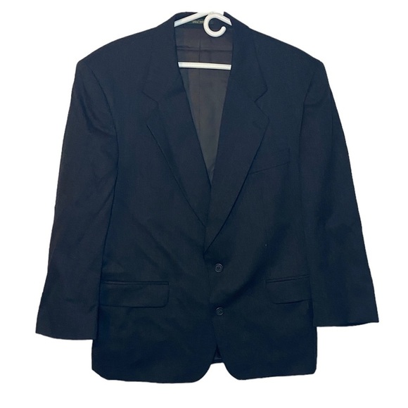 Men's Black Two-Piece Suit - 100% Pure Wool - Tailored Jacket & Trousers - Picture 2 of 13
